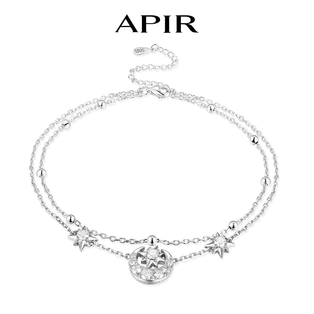 Anklet Foot Chain - สร้อยข้อเท้า APIR Sparkling Moissanite Star Moon