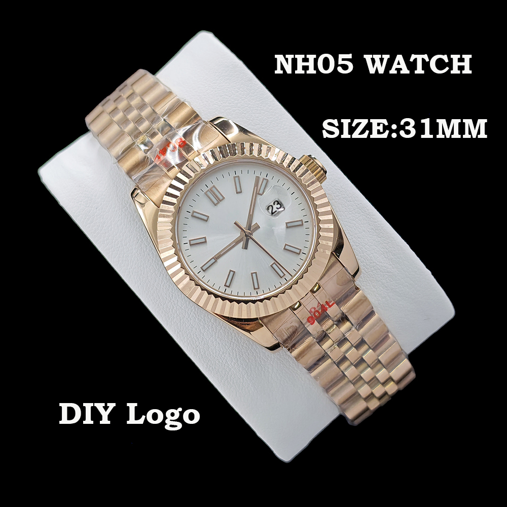 Rose Gold Bracelet - ใหม่ 31 มม.NH05 นาฬิกาสุภาพสตรี'นาฬิกาอัตโนมัติการปรับแต่งส่วนบุคคลนาฬิกาโรสโกลด์นาฬิกาสแตนเลส NH05 นาฬิกาเคลื่อนไหว