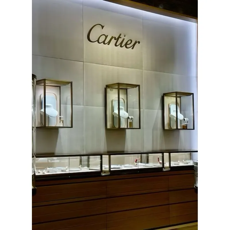 ตู้โชว์ติดผนังสีขาวแบบกำหนดเอง - Jewelry And Watches Stores บทวิจารณ์และราคา