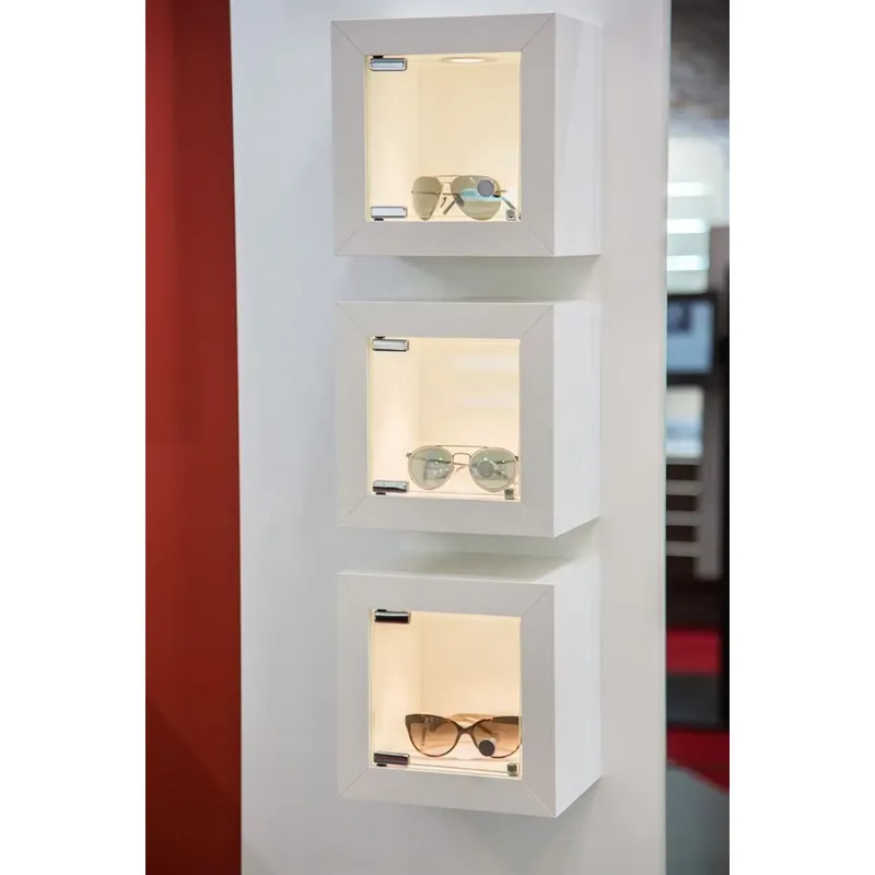 ตู้โชว์ติดผนังสีขาวแบบกำหนดเอง - Jewelry And Watches Stores บทวิจารณ์และราคา