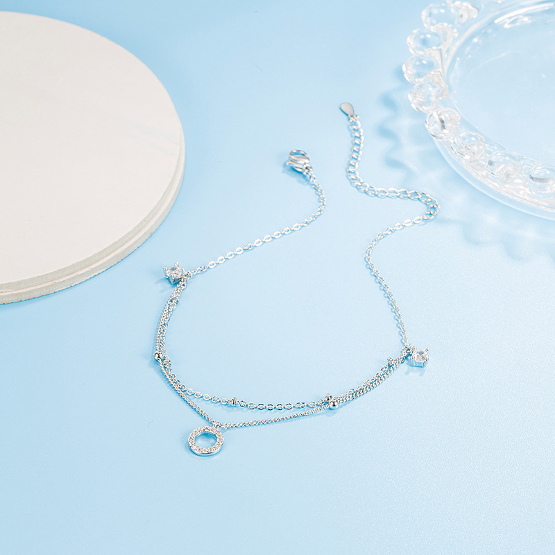 จี้เพทายทรงกลมสวยหรู สองชั้น เ - Anklet Foot Chain บทวิจารณ์และราคา