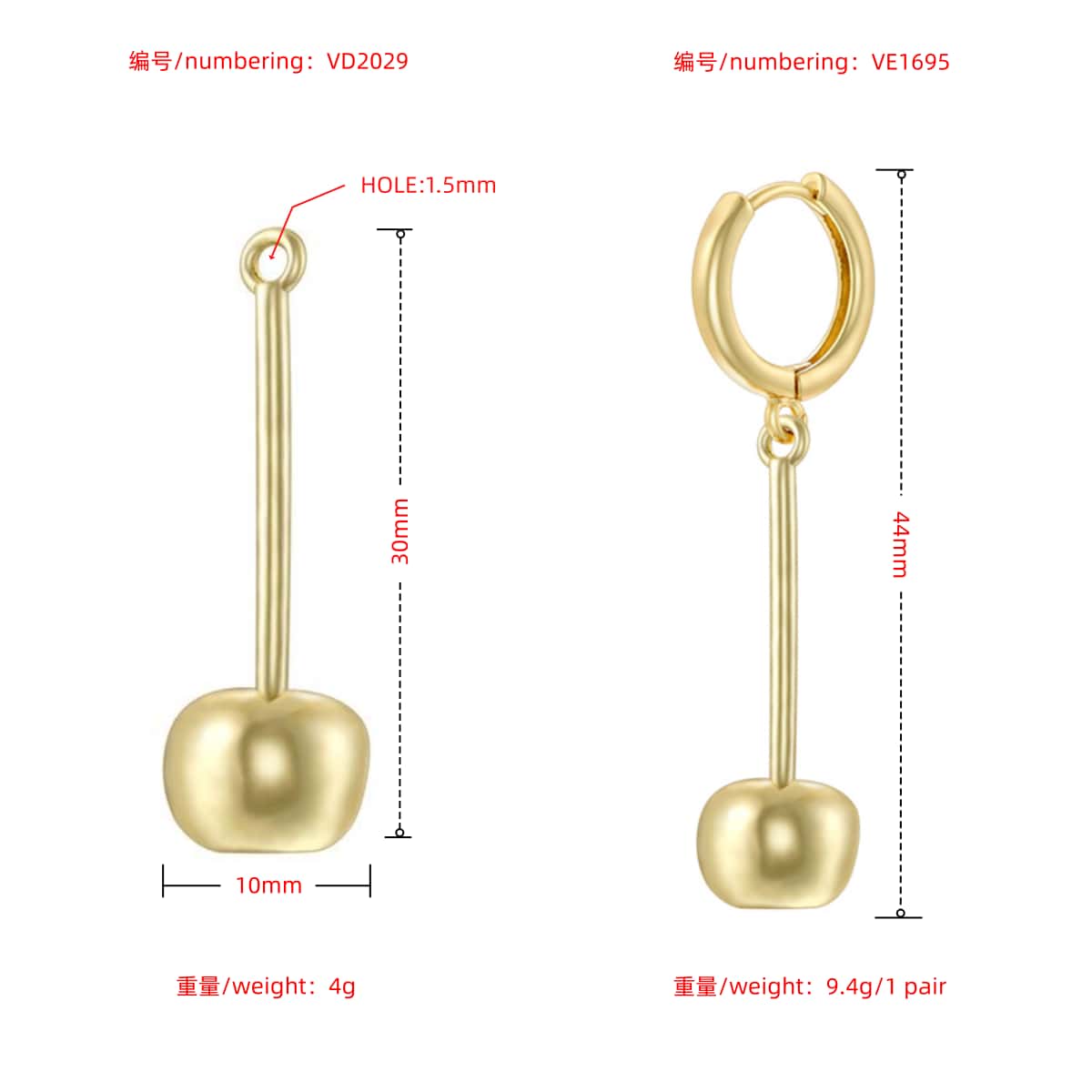 จี้/ต่างหูรูปแอปเปิ้ลเคลือบเงา - Eve Jewelry & Watches Distribuidor Oficial Rolex บทวิจารณ์และราคา