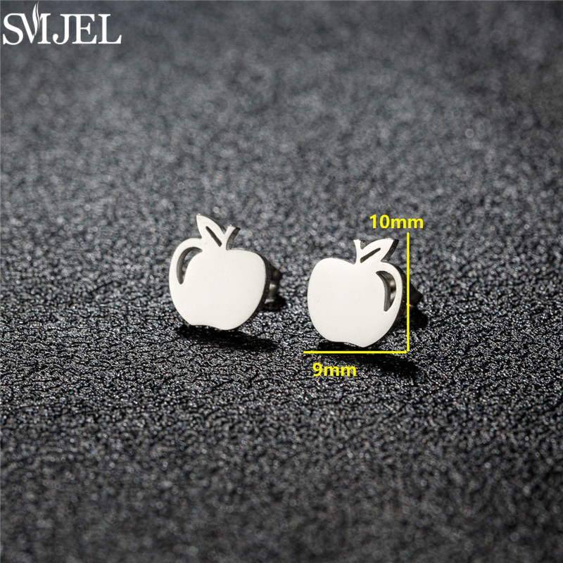 ตลกสแตนเลส Apple สตั๊ดต่างหูผู - Eve Jewelry & Watches Distribuidor Oficial Rolex บทวิจารณ์และราคา