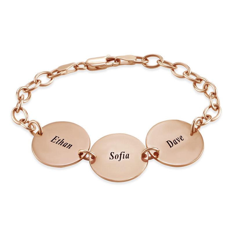 แกะสลักชื่อสร้อยข้อมือ 18K ทอง - Rose Gold Bracelet บทวิจารณ์และราคา